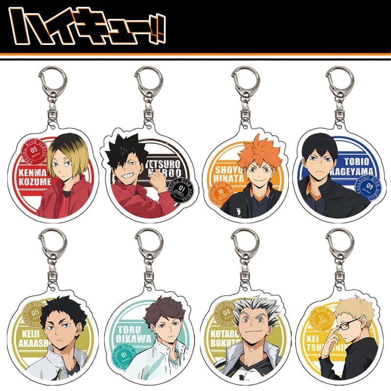 PQ Boy Keychain Haikyuu!! Hinata Shoyo Kageyama Tobio Transparent Acrylic Charm Anime Merchandise