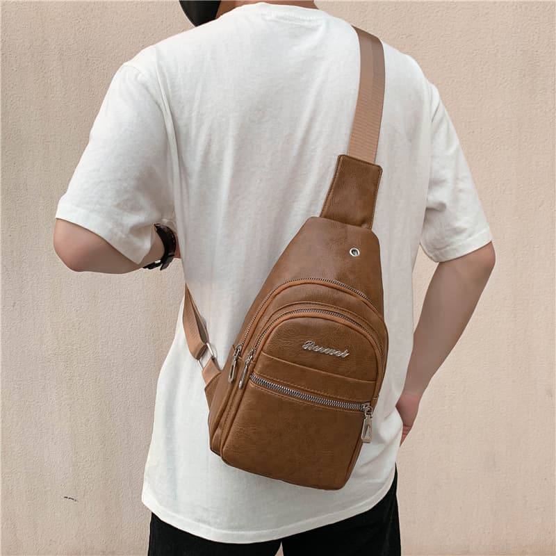 2025 New Men's Chest Bag Outdoor Sports Casual Multi-functional Sling Bag Simple Large Capacity Shoulder Bag Wholesale