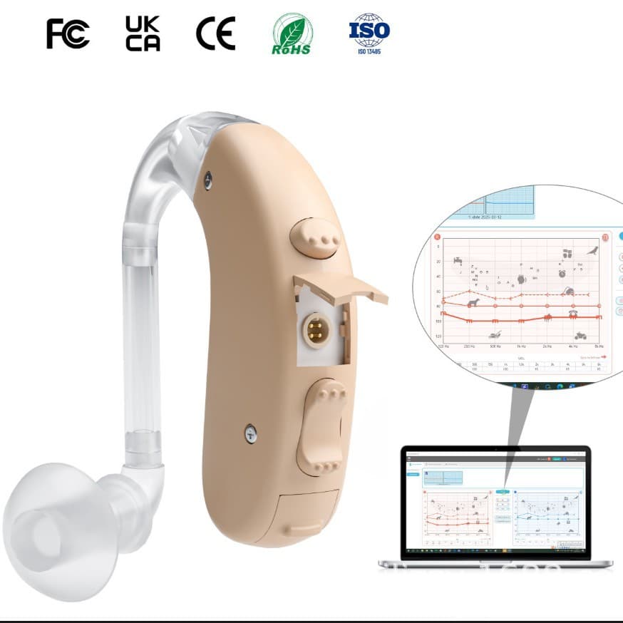 Wholesale High-Power BTE Hearing Aid for Moderate to Severe Hearing Loss, 16-Channel High Gain