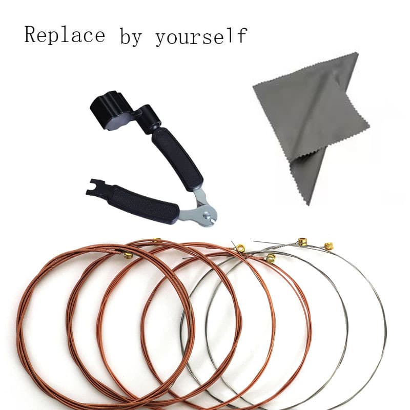 Guitar String Replacement Kit, Guitar Strings, Copper String 3-in-1 String Winder, Pin Puller, String Cutter, String Changing Tool