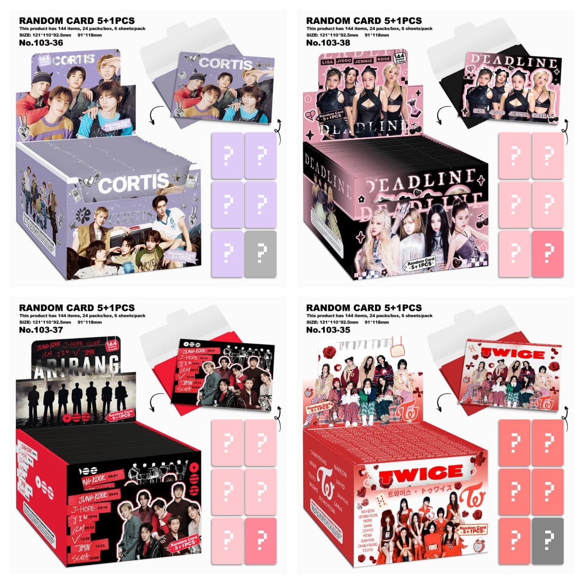 KPOP random card 5+1 photo card BUS BL TW SK COR star greeting card envelope bagged LOMO card