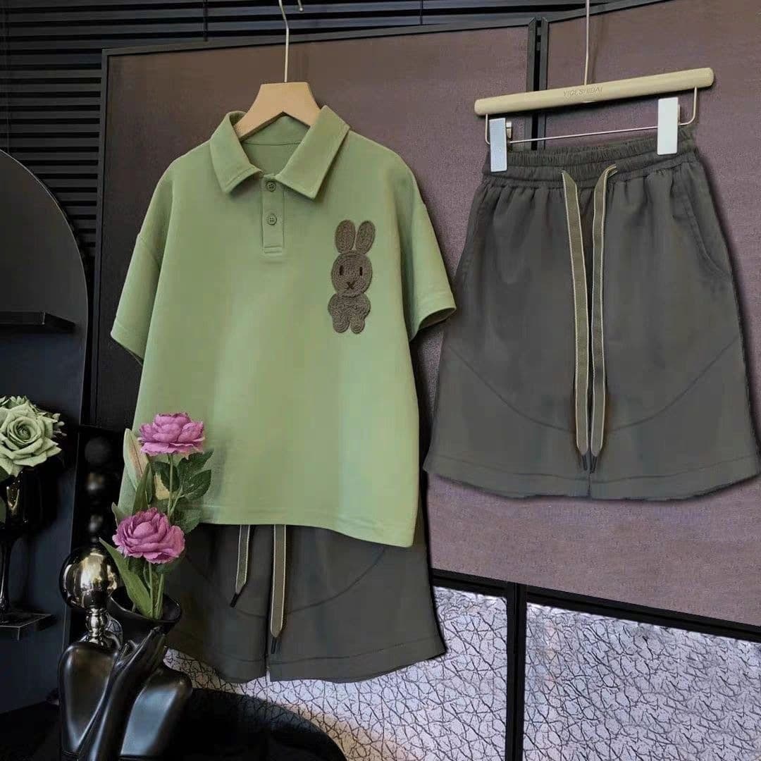 Boys Suit 2026 New Handsome Medium and Large Children's Short-sleeved POLO Shirt Boys Summer Overalls Two-piece Set