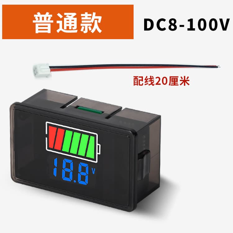Battery Meter Dual USB Fast Charging Type-C DC Voltage Capacity Dual Display Meter Universal for Lead-Acid and Lithium Batteries