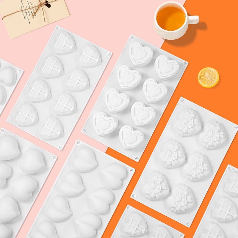 New Heart Shape Food-Grade Mousse Silicone Mold Heat Resistant Easy Release Cake Baking Chocolate Mold