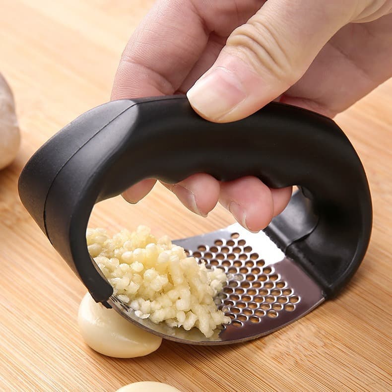 Kitchen Manual Garlic Mincer, Small Household Garlic Masher, Ginger and Garlic Press, Stainless Steel Ring Garlic Press