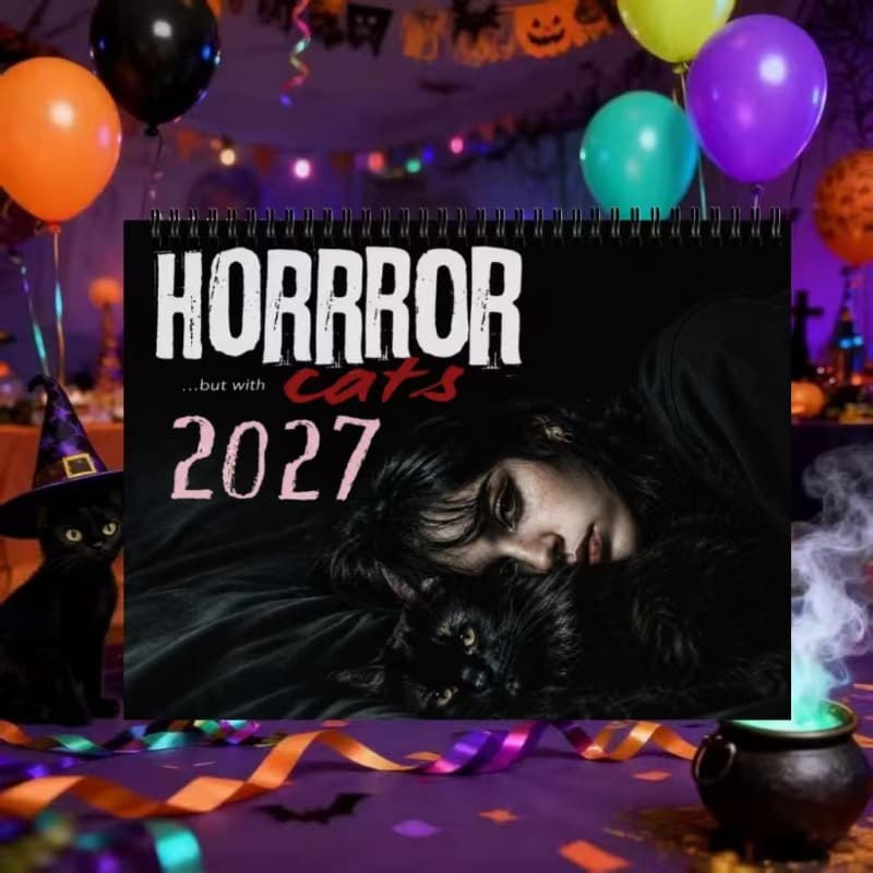 2027 Gothic Style Calendar, Weird Cat Design - A Nightmare Before Christmas Decoration