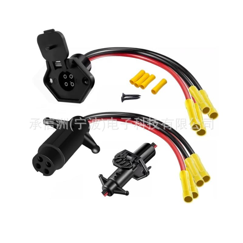 Trolling Motor Plug and Receptacle Set for Marine Boat 12V 4-Wire Male Female Trolling Motor Quick Connect