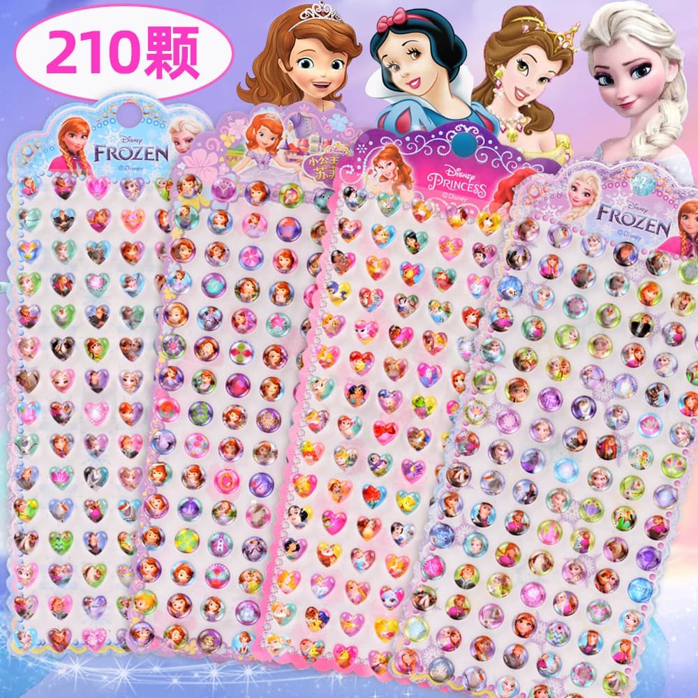 Ice Princess Acrylic Gem Stickers Children's DIY Rhinestone Stickers Phone Heart Diamond Stickers