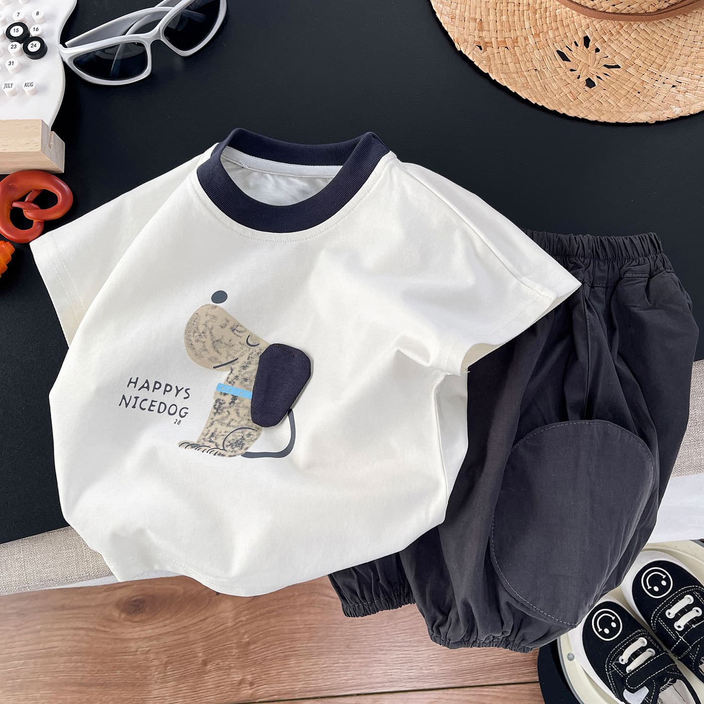 Boys Summer Short Sleeve Set 2026 New Stylish Children's Shorts Two-Piece Set Trendy Baby Thin Summer Outfit Fashion