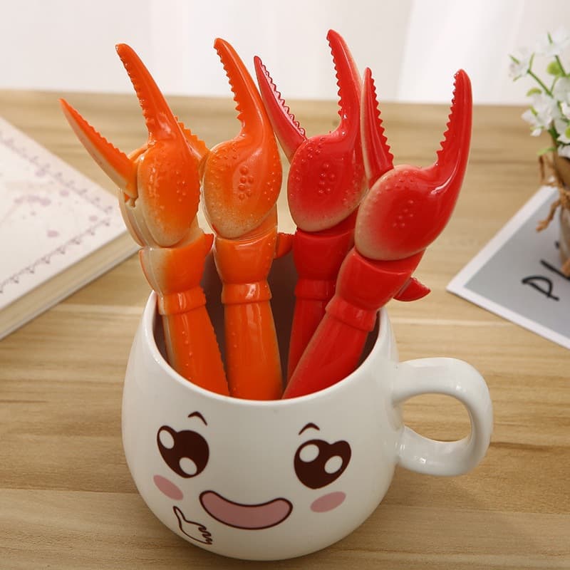 New Creative Crab Claw Pen Funny Crab Clip Retractable Ballpoint Pen Wholesale