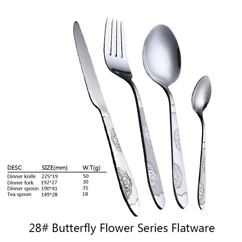 Supermarket Stainless Steel Spoons and Forks Silverware Set