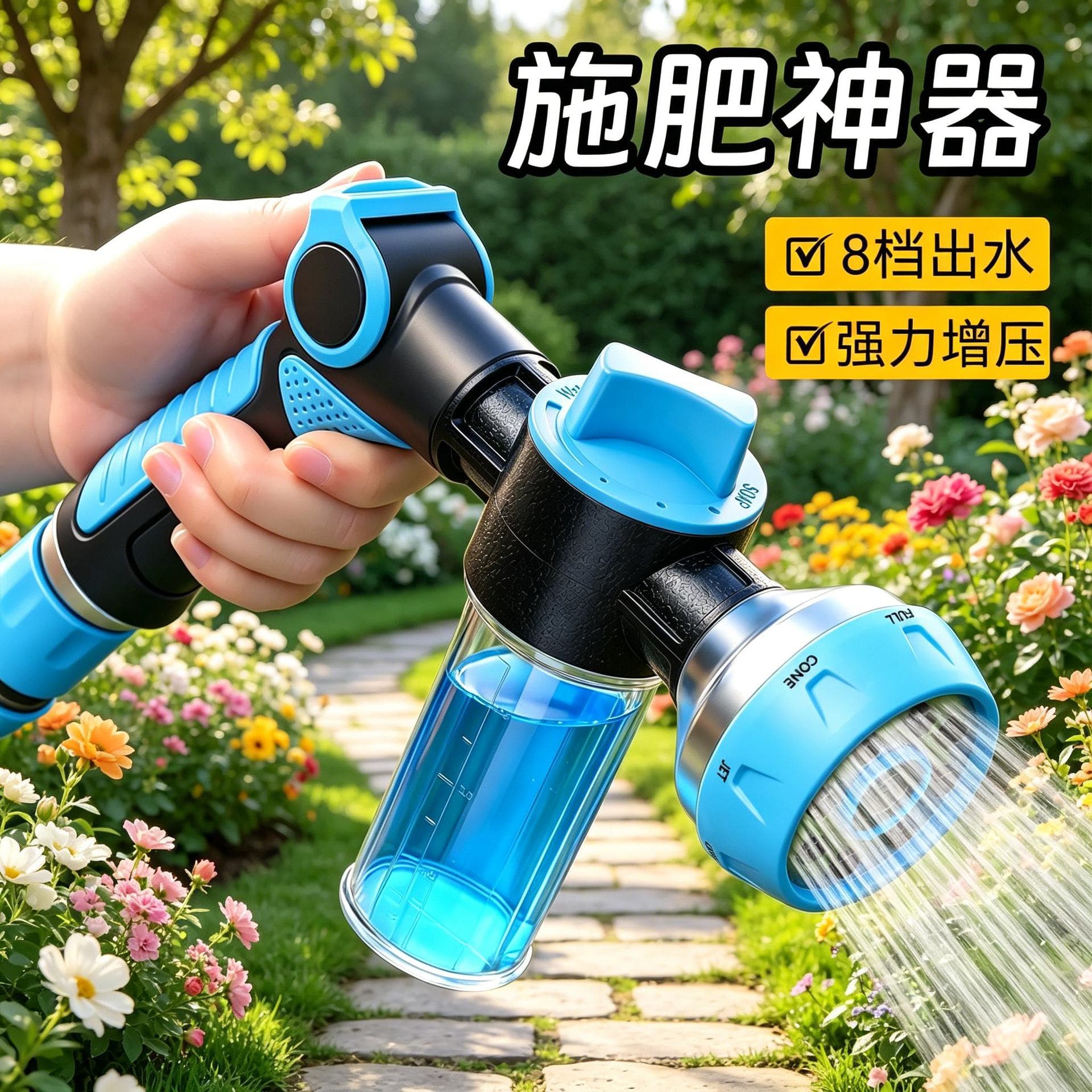New gardening water gun nozzle garden watering vegetable water pipe garden watering artifact spray shower head home