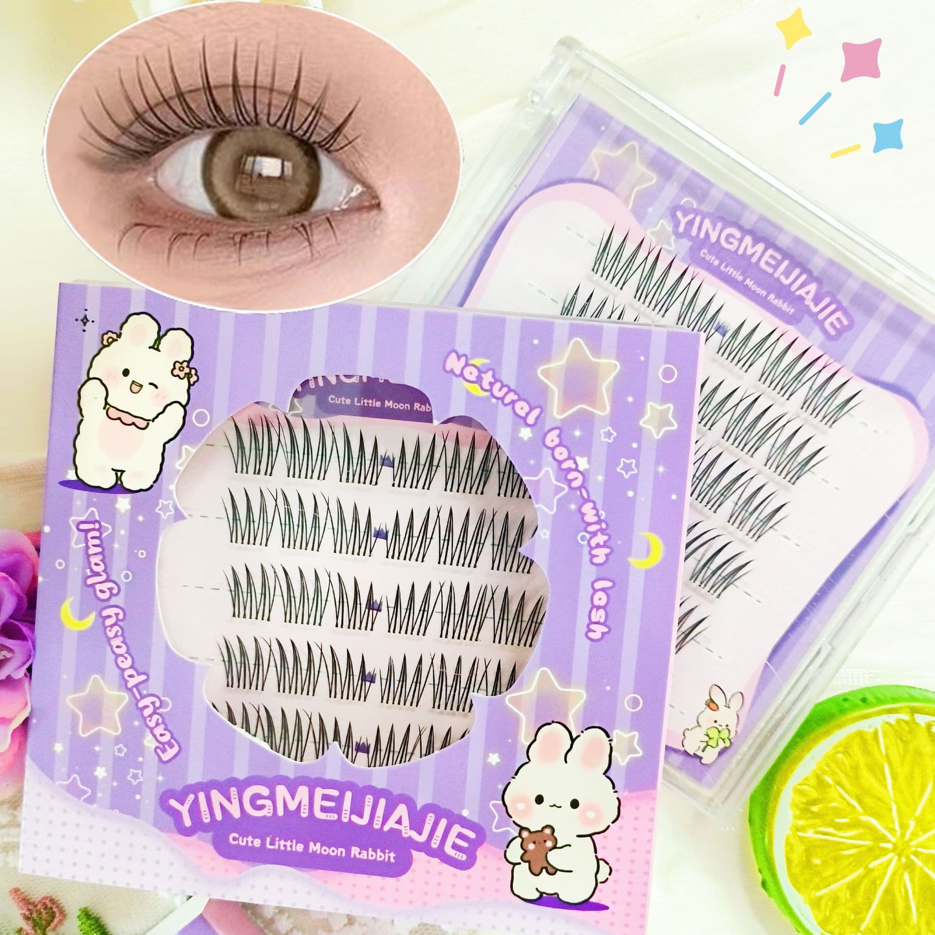 Cross-border No-Glue Eyelashes, Knotless, Natural-Looking, Fresh and Slim, Long-Lasting False Eyelashes