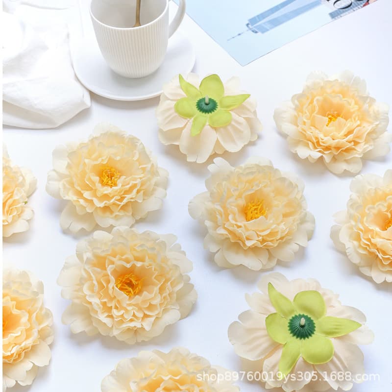 Peony Artificial Flower Mid-Autumn Festival Lantern Decoration, Wedding Fake Flower Photo Prop, Headdress, Clothing Wholesale
