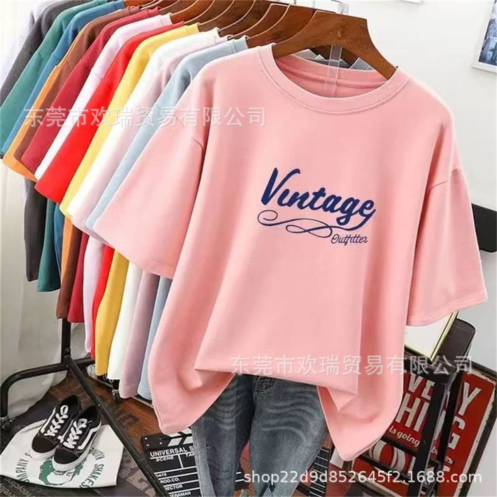 New Women's Short Sleeve T-Shirt for Live Streaming, Street Stall, Physical Store, Foreign Trade Women's Clothing Wholesale Spring Summer $1 Clothing Wholesale