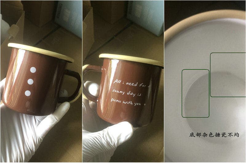 One-meter enamel, daily warehouse clearance of a few defective enamel cups for use as rinsing cups, milk cups, and mugs