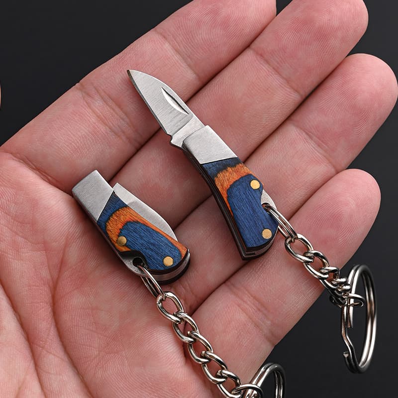 Mini kitchen knife, sharpened, handmade, collectible, God of Wealth gift knife, keychain pendant, small knife