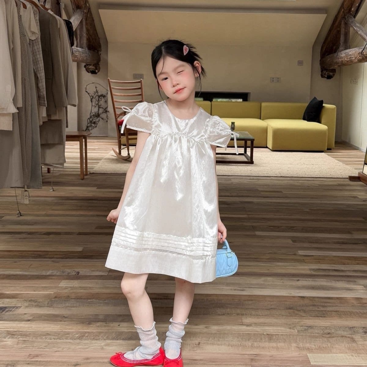Children Summer Dress 2026 New Children's Clothing Sweet Princess Girls Birthday Party Pearl White Dress