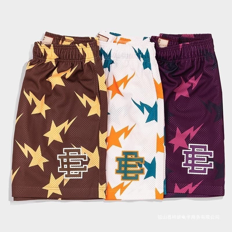2025 Cross-Border Casual Shorts Fitness Men Muscle Sports Fashion Five-Point Shorts Beach Shorts Mesh Breathable Pants