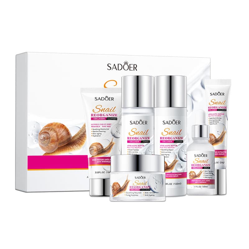 Cross-border In-Stock Skincare Gift Set Series Collagen Anti-Wrinkle Firming Moisturizing 6-Piece Set Factory Direct Export