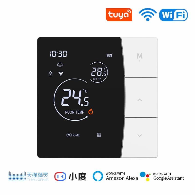 Tuya WiFi Smart Floor Heating Thermostat with Electric Heating Film Floor Heating Temperature Control Smart Thermostat 3A 16A