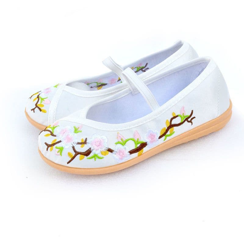 Hanfu Hat, Boys' Cloth Shoes, White Sneakers, Chinese-Style Embroidered Shoes, Girls' Dance Shoes, Performance Shoes, New Year Visiting Shoes