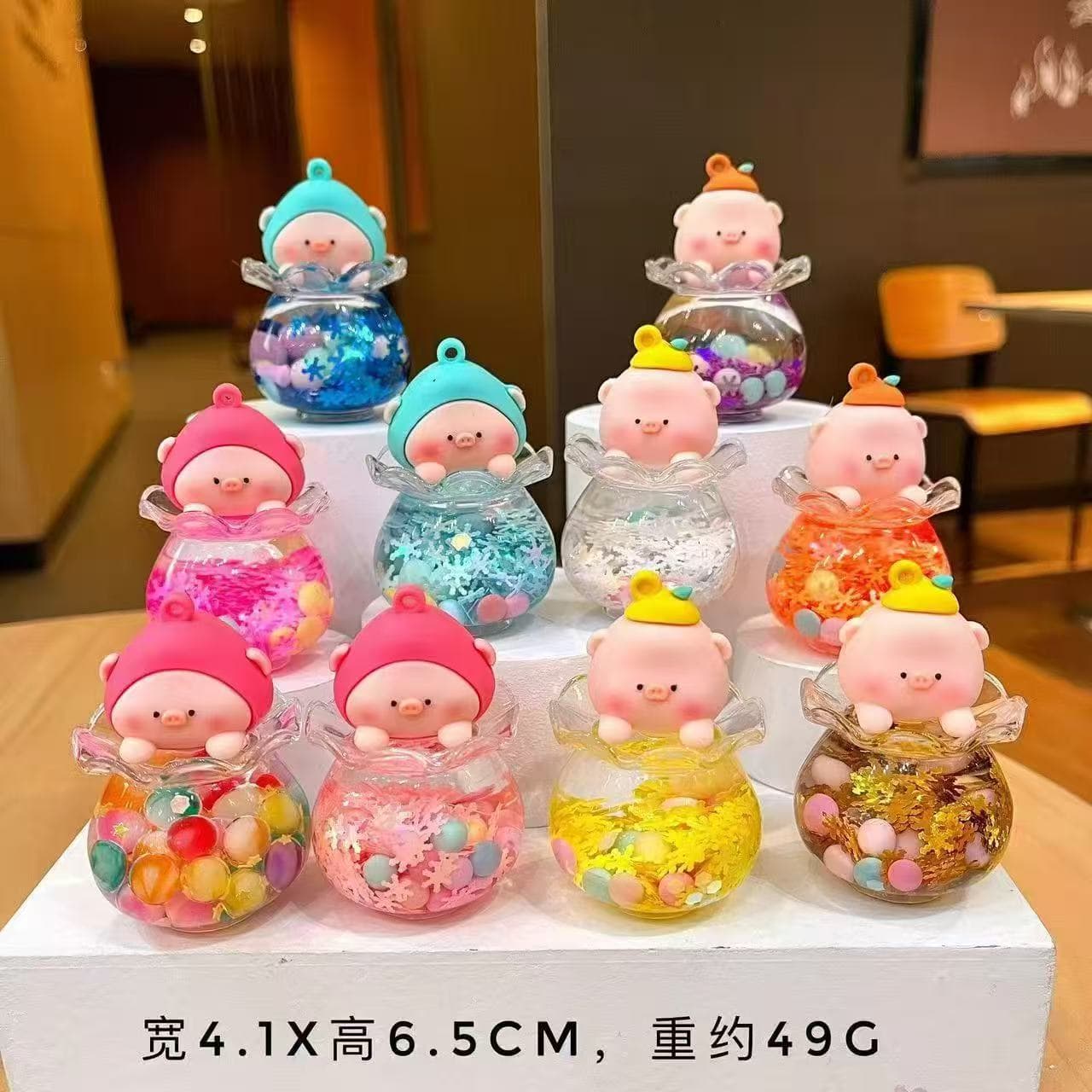 New Lilo & Stitch Crying Baby Flashing Acrylic Oil-Filled Keychain Pendant for Claw Machines and Arcades - Small Gifts