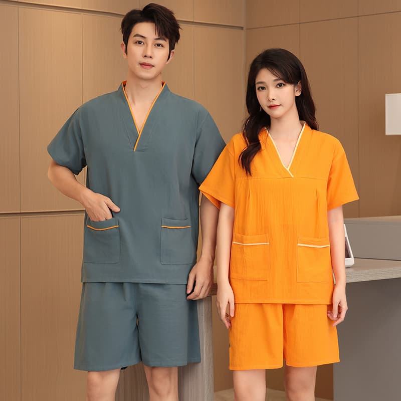 Cotton sauna suit/bathwear set for men and women, couples, massage and foot massage suits, plus size loungewear, pajamas, beauty and scraping suits
