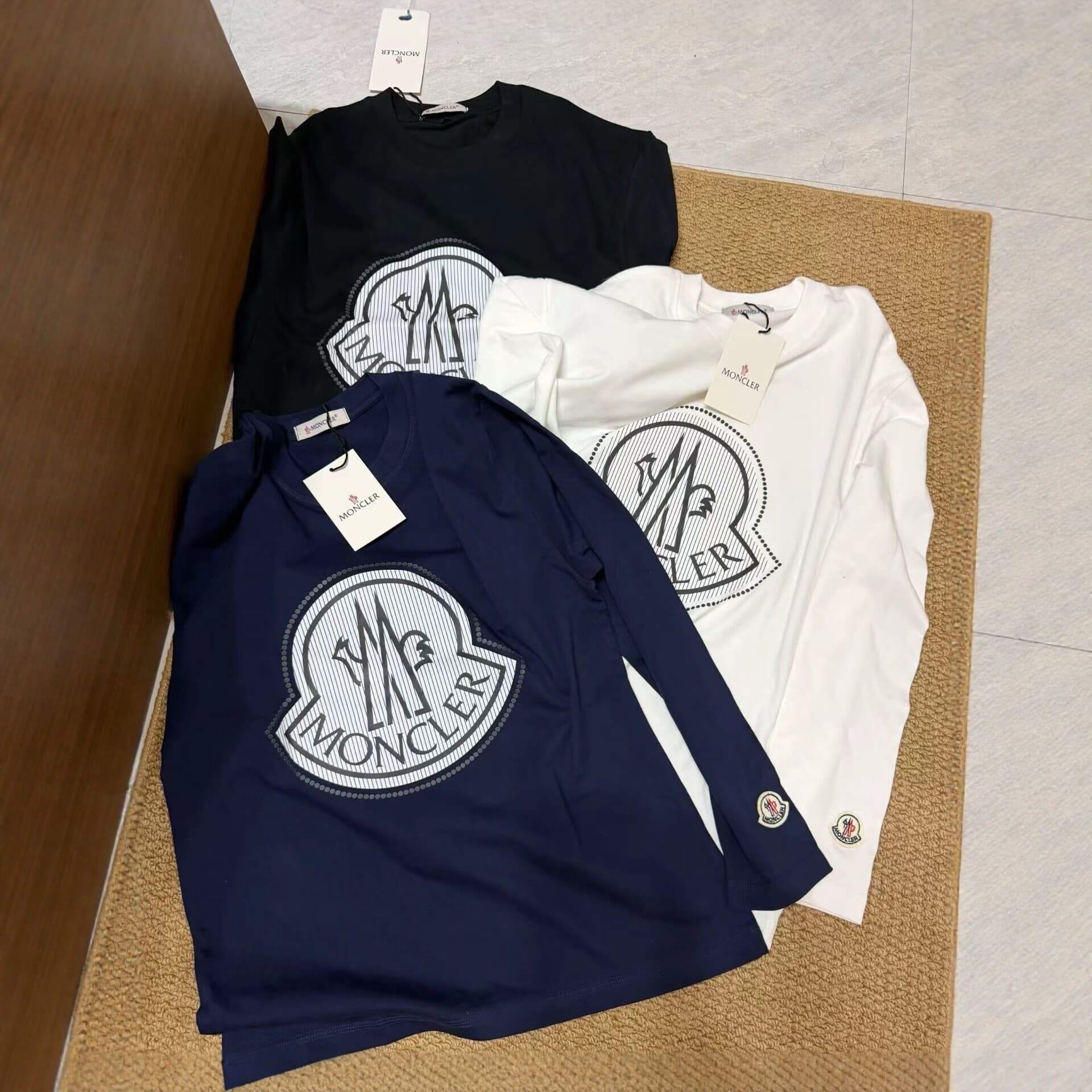 New Mon Embroidered Letter Print Crew Neck Long Sleeve Mon Top T-Shirt Men Pure Cotton Loose Casual Versatile