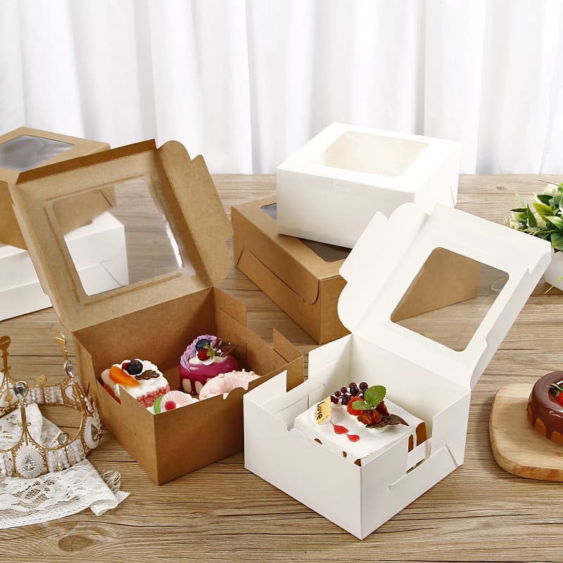 Cheesecake Box, Slice Chiffon Light Cheesecake Mousse Thousand-Layer Cake Packaging Box, Baking Dessert