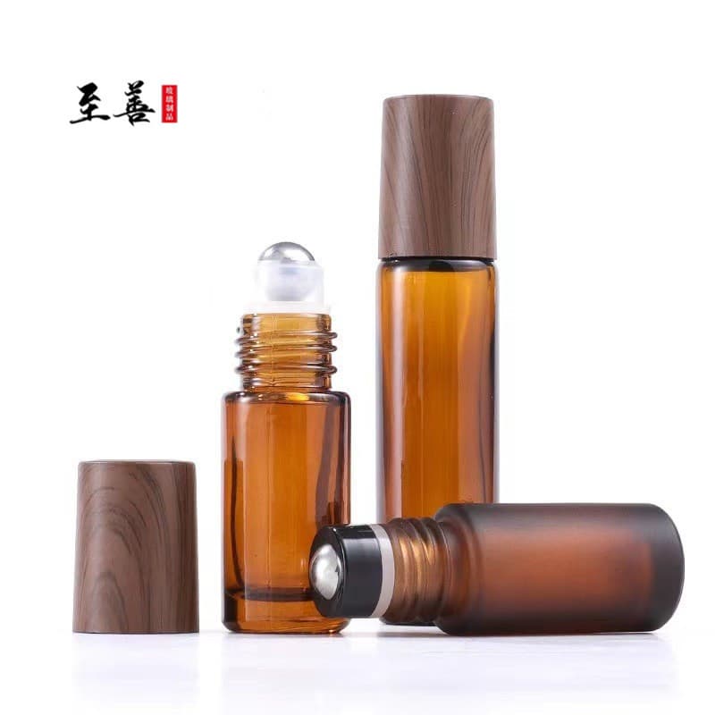 New 10ml brown glass roller ball bottle, light-proof essential oil bottle, brown cosmetic rolling ball bottle, skin care product