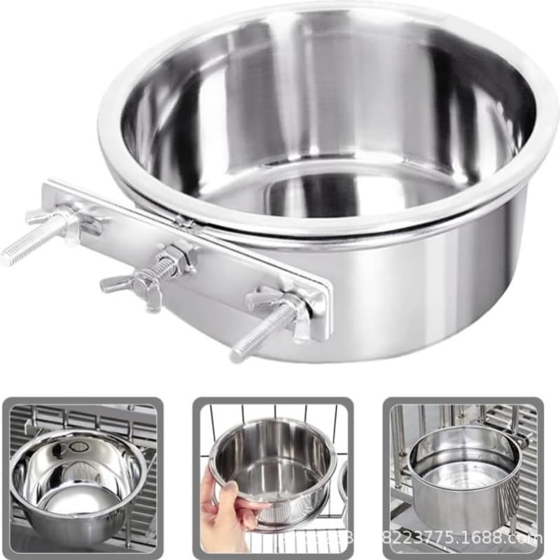 Dog and Cat Stainless Steel Feeder and Waterer, Large Capacity Anti-Tip Bowl, Elevated and Thickened Version