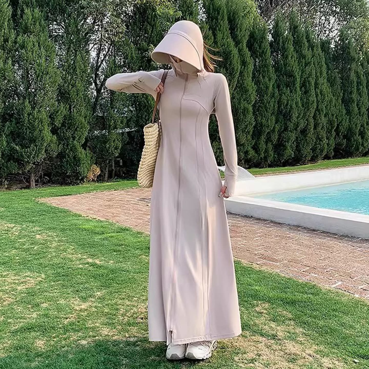 Women's Full-Body Sun Protection Clothing 2026 Summer New Long Ultra-Long Thin Sunscreen Dress Ice-Cool UV-Protective