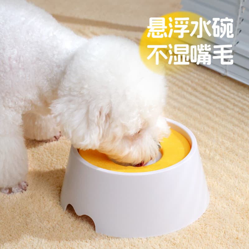 Dog Drinking Bowl with No-Mess Design, Floating Bichon Waterer, Pet Water Bowl with Buoyancy for Dry Muzzles