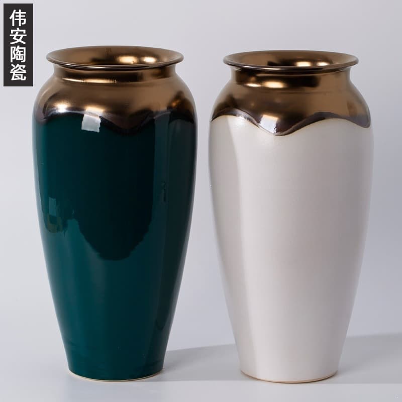 Jingdezhen Ceramic Flower Vase Wholesale Simple Flower Vase Creative Crafts Home Decoration Display Hall Decorative Vase