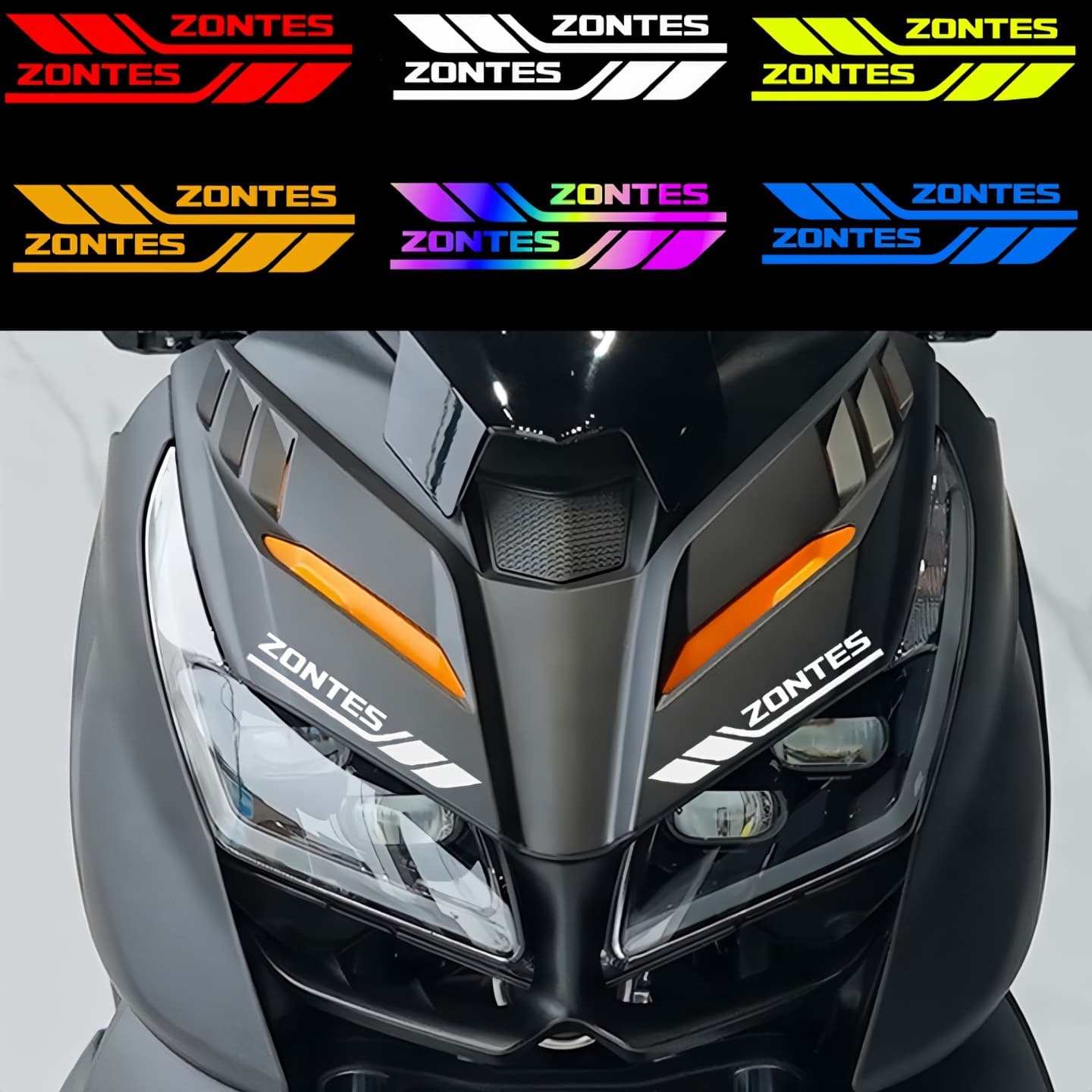 Applicable to Zontes 368G, 703F, 703RR, 703R Eyebrow Decal, Front Headlight Vinyl Sticker, Motorcycle Modification Accessories