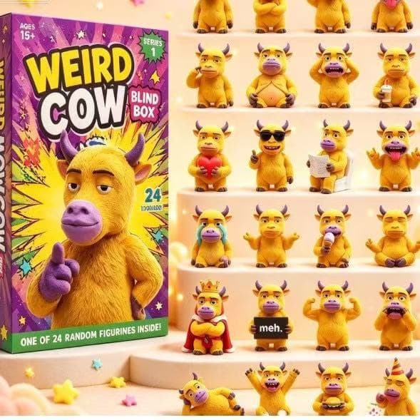 Cross-border New Weird Cow Quirky Weird Cow Blind Box Random Funny Cow Collectible Figurine