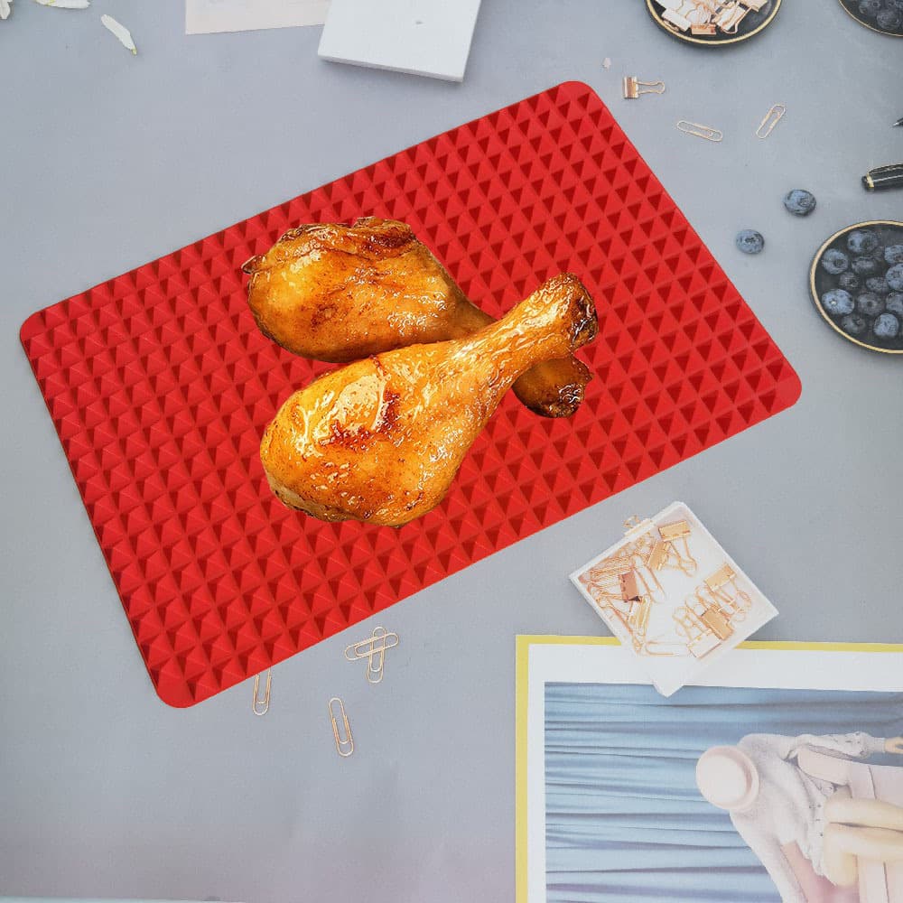 Little Pyramid 395 Silicone Grilled Chicken Mat, Pizza Mat, BBQ Mat, Microwave Grill Mat, Meal-Effective Multi-Function Mat