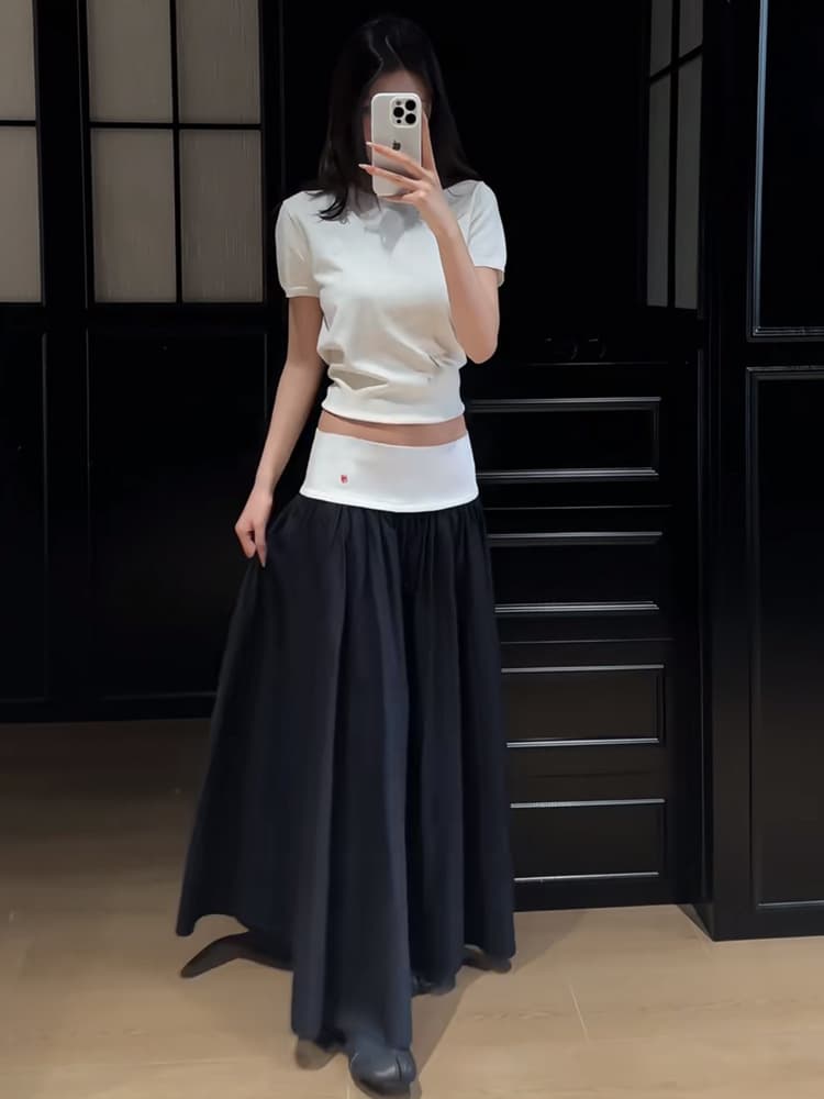 RL Ralph Lauren Spring/Summer Skirt, Pony Embroidery, Slimming A-Line Maxi Skirt, Verifiable with QR Code