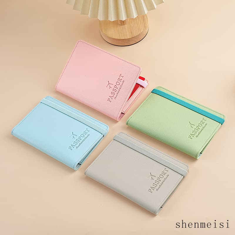 In stock cross-border hot-selling PU leather passport wallet multi-functional passport holder passport document case