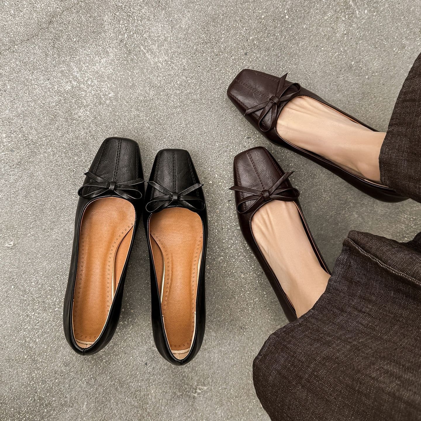 32-42 Large Size Cross-Border Chunky Heel Shoes for Women, New Spring and Autumn Styles, Shallow Mouth, Bowknot, Slip-On High Heels, Export Shoes