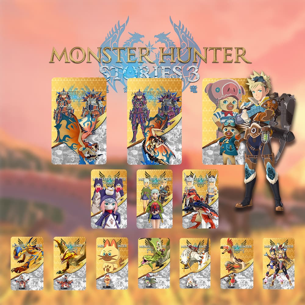 Monster Hunter Stories 3 Destiny Double Dragon amiibo Link Card Full Set Peripheral Link Rise of Dawn Story 2