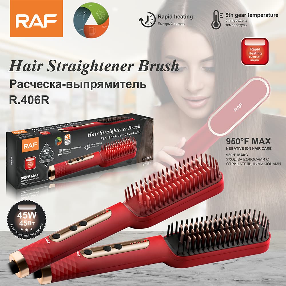 Raf European Cross-Border Hair Straightening Comb Does Not Hurt Hair, Straight Hair and Curly Hair Dual-Use Electric Curling Iron Hair Straightener for Home Use