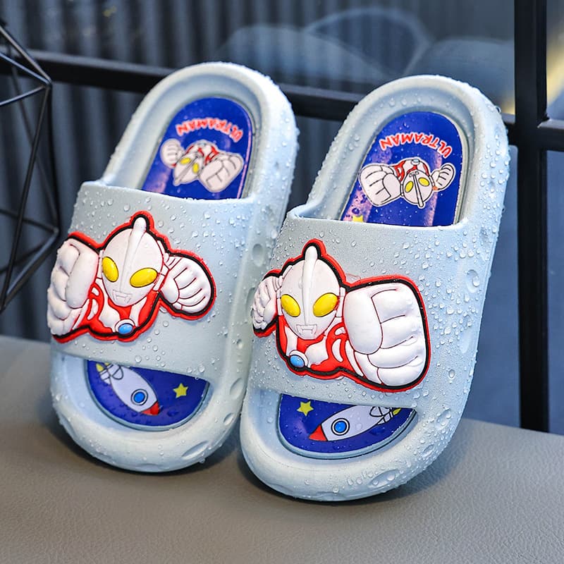 Ultraman Children's Summer Slippers Cartoon Non-Slip Thick and Wear-Resistant Boy's Home Superman Soft Sole Baby Slippers