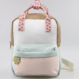 New Cross-Border Lightweight Kids Backpack Cute Sunflower Pendant Color-Block Small School Bag for Shopping