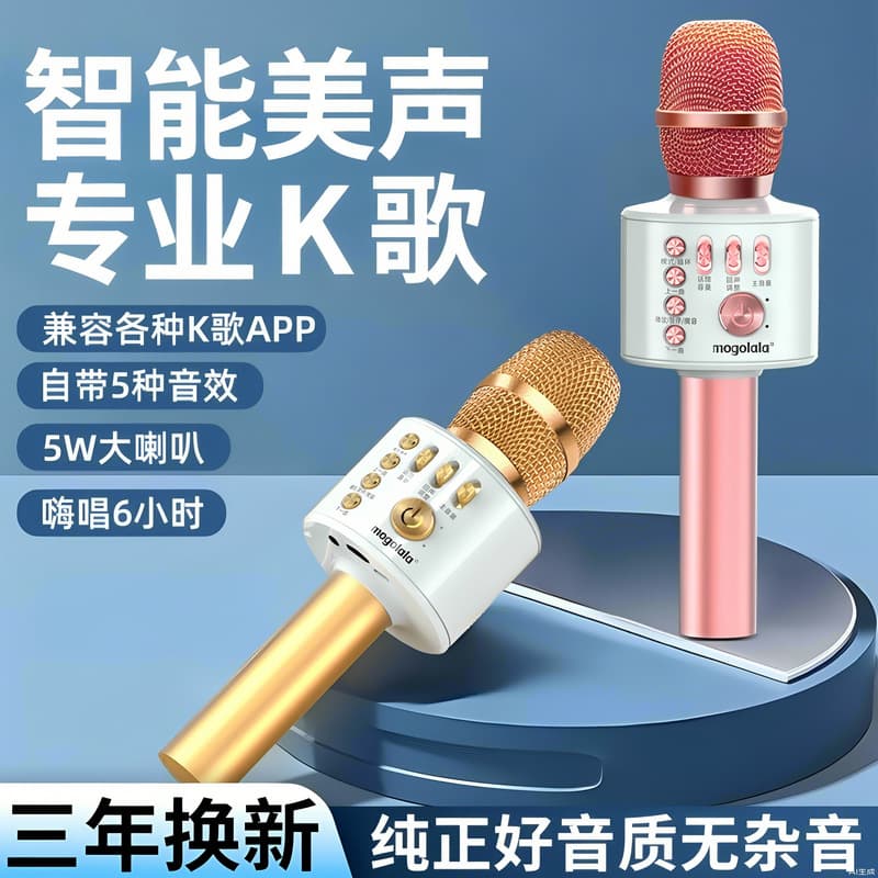 Wireless Microphone, Universal Bluetooth Home Karaoke Audio All-in-One TV Compatible KTV