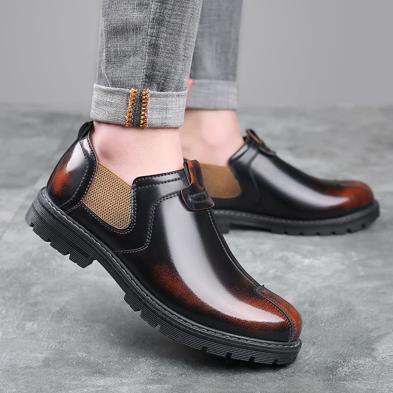 Casual Men's Shoes 2021 Spring British Workwear Fashion Martin Boots Soft Toe Retro Leather Shoes