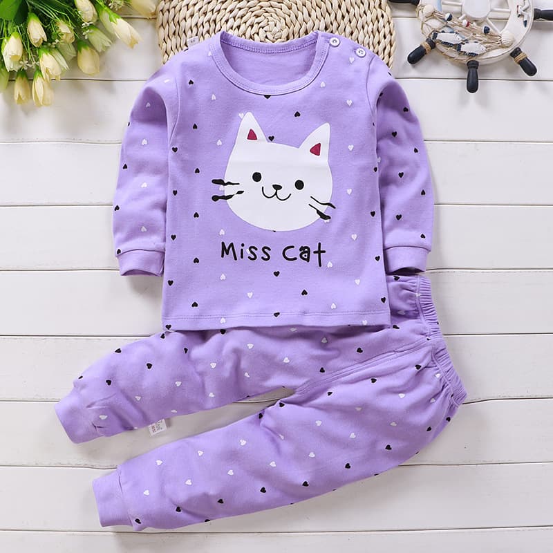 Spring & Autumn Kids Underwear Set Pure Cotton Thermal Top and Pants Boys Girls Sleepwear Homewear Children's Clothing Wholesale