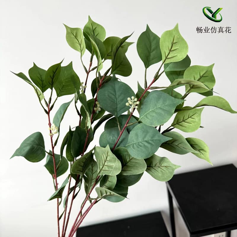 Manufacturer's spot wholesale bodhi leaves simulated wedding green plants custom flower arrangements green leaves eucalyptus tallow leaves bodhi leaves