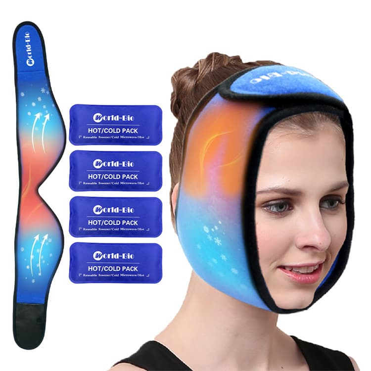 Facial masks for toothache, wisdom teeth pain, temporomandibular joint post-surgery cold and hot compresses, gel ice bags with cloth covers, reusable 140g*4.